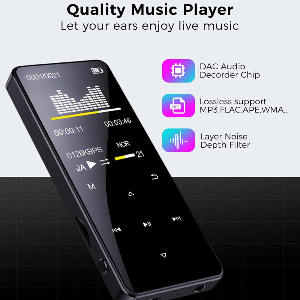 MP4/MP3 Player Support 128GB Bluetooth Lossless Music FM Radio Recorder Sport US