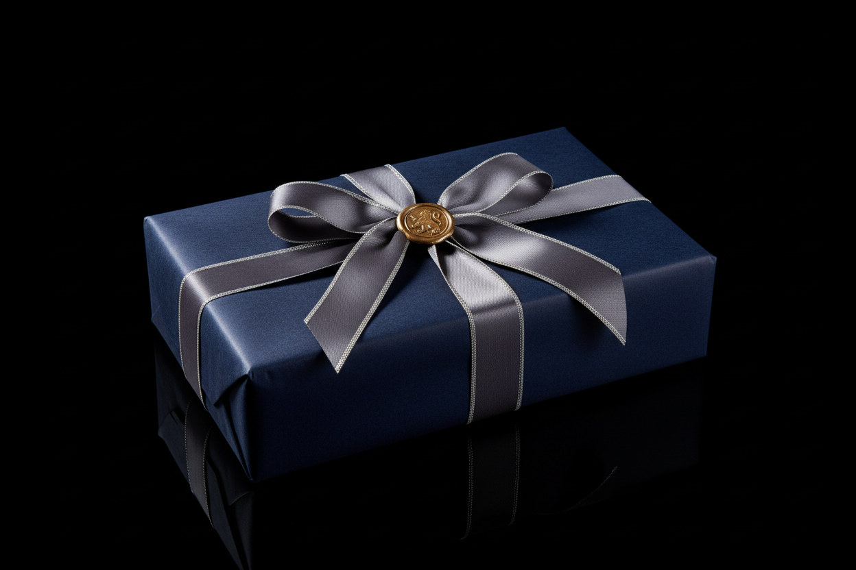 black background with premium gift box