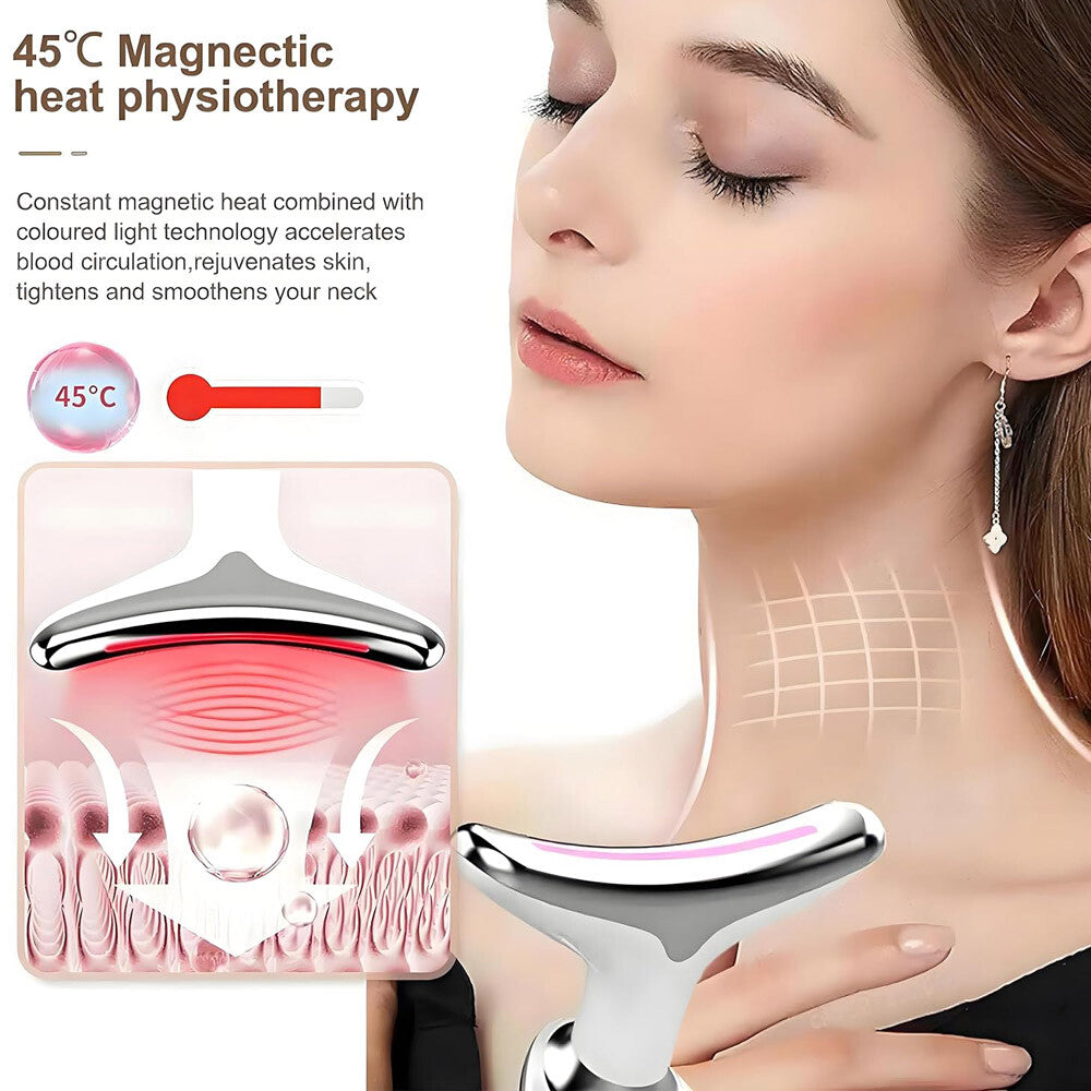 Neck Face Lifting Massager Skin Tighten Device LED anti Wrinkle Double Chin US