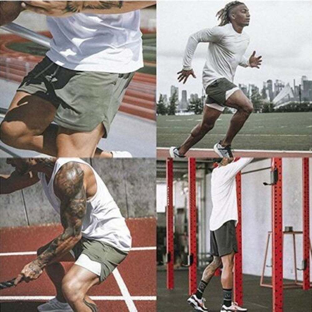 Mens Shorts Elasticated Waist Jogging Shorts Gym Workout Shorts Fitness Running